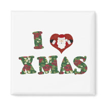 I Love Xmas magnets