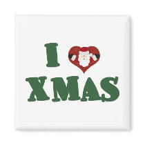 I Love Xmas magnets