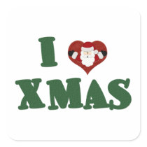 I Love Xmas stickers