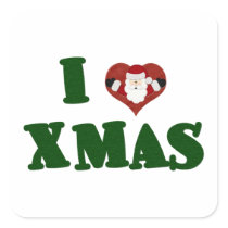 I Love Xmas stickers