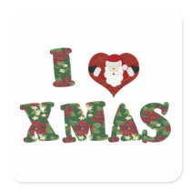 I Love Xmas stickers