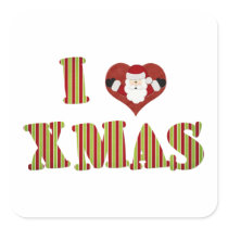 I Love Xmas stickers