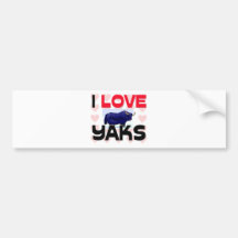 I Love Yaks Bumper Stickers