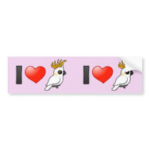 I Love Yellow-crested Cockatoos (up) Bumper Sticker
