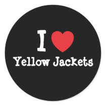 I love Yellow Jackets heart custom personalized stickers