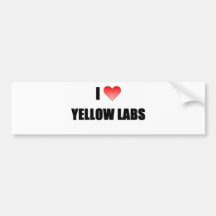 I Love Yellow Labs Bumper Stickers