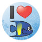 I Love Yellowbar Angelfish Round Sticker