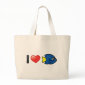 I Love Yellowtail Damselfish Jumbo Tote Bag