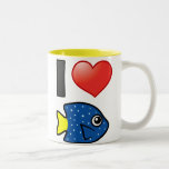 I Love Yellowtail Damselfish Mugs