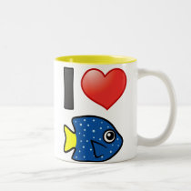 I Love Yellowtail Damselfish mugs