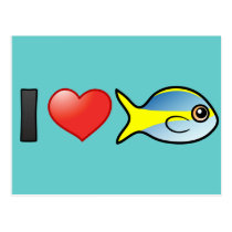 I Love Yellowtail Snapper postcards