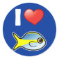 I Love Yellowtail Snapper Round Sticker