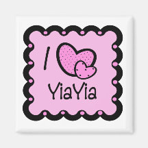 I Love YiaYia Cute T-Shirt Refrigerator Magnet