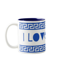 I LOVE YIAYIA GREEK KEY mugs