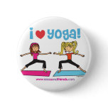i love yoga buttons