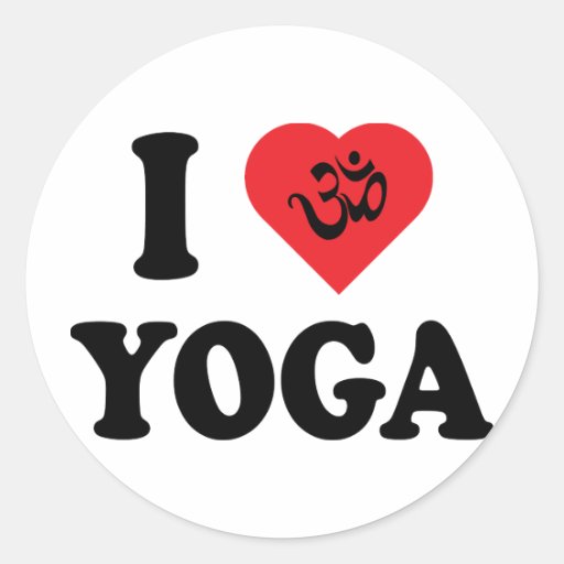 I Love Yoga Classic Round Sticker Zazzle