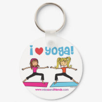 i love yoga keychains