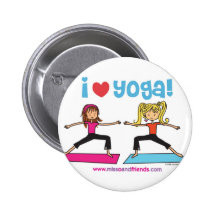 i love yoga pinback buttons