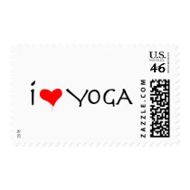 i love yoga postage stamps