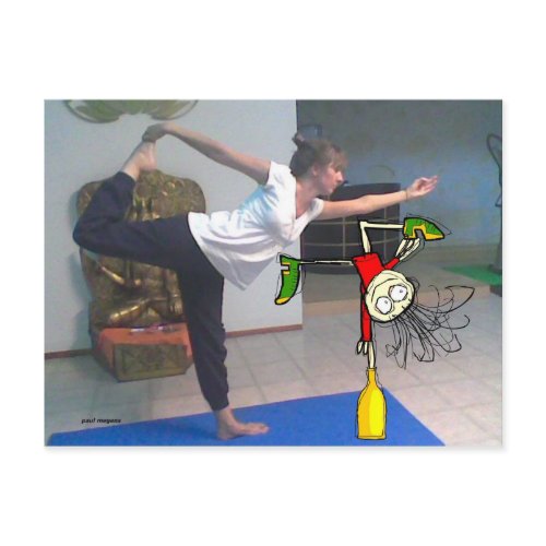 'i love yoga !' postcard