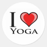 I Love Yoga Round Sticker