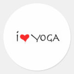 i love yoga round stickers