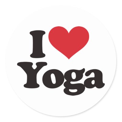 I Love Yoga Round Stickers