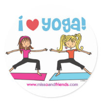 i love yoga stickers