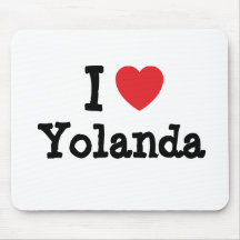 I love Yolanda heart T-Shirt Mouse Pad