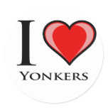 I Love Yonkers Round Sticker