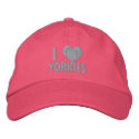 I Love Yorkies Pink embroidered hats