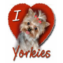 I Love Yorkies t-shirts by friskybiz I Love Yorkies t-shirts