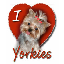 I Love Yorkies t-shirts by friskybiz I Love Yorkies t-shirts