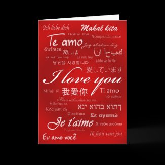 I Love You (30 Languages) card