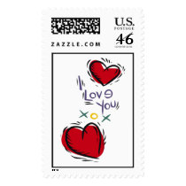 I Love You 4 Postage Stamp
