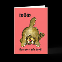 I Love You a Hole Bunch Mom Cat Card