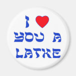 I Love You a Latke Refrigerator Magnets