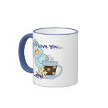 I LOVE YOU A LATTE Blue Bird Winter Coffee Mug