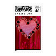 I love you art deco template stamp