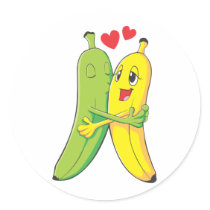 I Love You Bananas Round Sticker