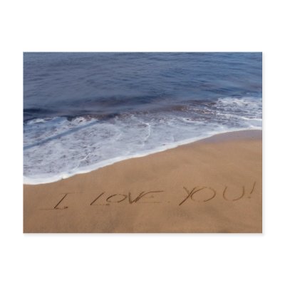 I love you ... beach love postcard