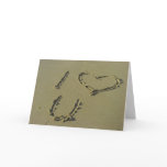I love you - beach sand writing Greeting card