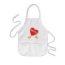 I Love You Bird Design1 on Kids Apron aprons