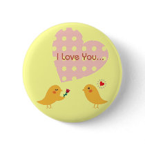 I Love You Bird Design2 Botton buttons