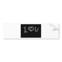 I love you black background bumper sticker