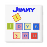 I Love You Block Letters Magnet