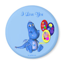 I Love You Blue Dragon Balloons Magnet by SmilinEyesTreasures I Love You Blue Dragon Balloons Magnet
