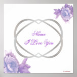 I Love You Blue Roses Blue Hearts Poster
