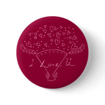 I Love You Bouquet Button