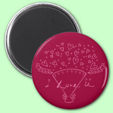 I Love You Bouquet Magnet - Show your love with this romantic, passionate pink love bouquet design!